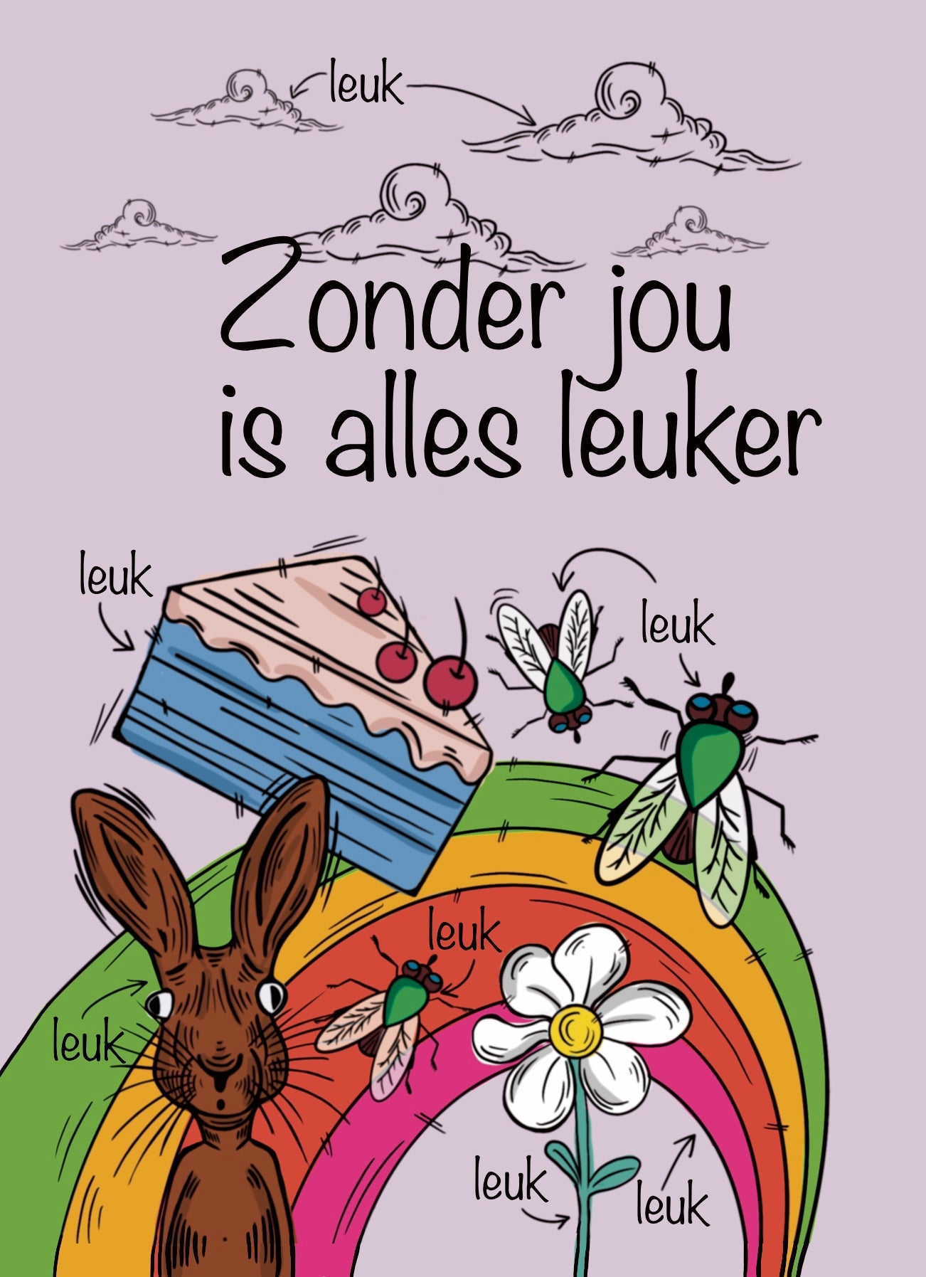 Kaart Zonder jou is alles leuker