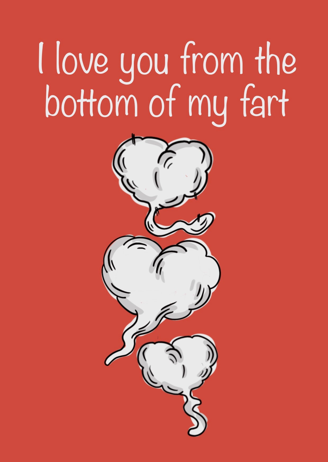 Kaart I love you from the bottom of my fart